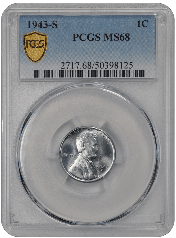 1943-S Lincoln PCGS MS 68