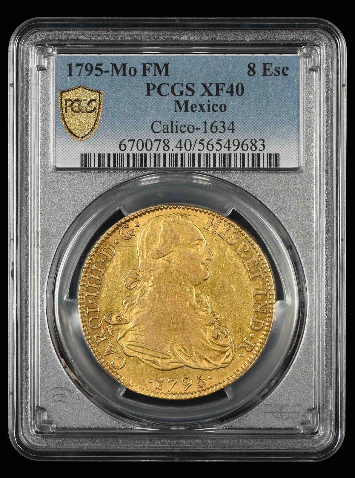 1795-Mo FM 8 Esc Mexico Calico-1634 PCGS  XF40