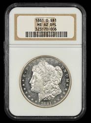 1881 O $1 NGC MS62DPL