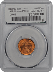 1948 Lincoln PCGS (CAC) RD 67 