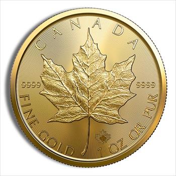 1 oz .9999 Gold Maple Leaf (Year Varies)  other side