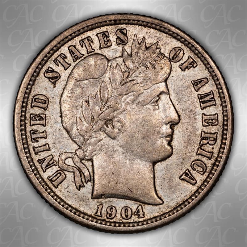 1904-S 10C CACG XF-45