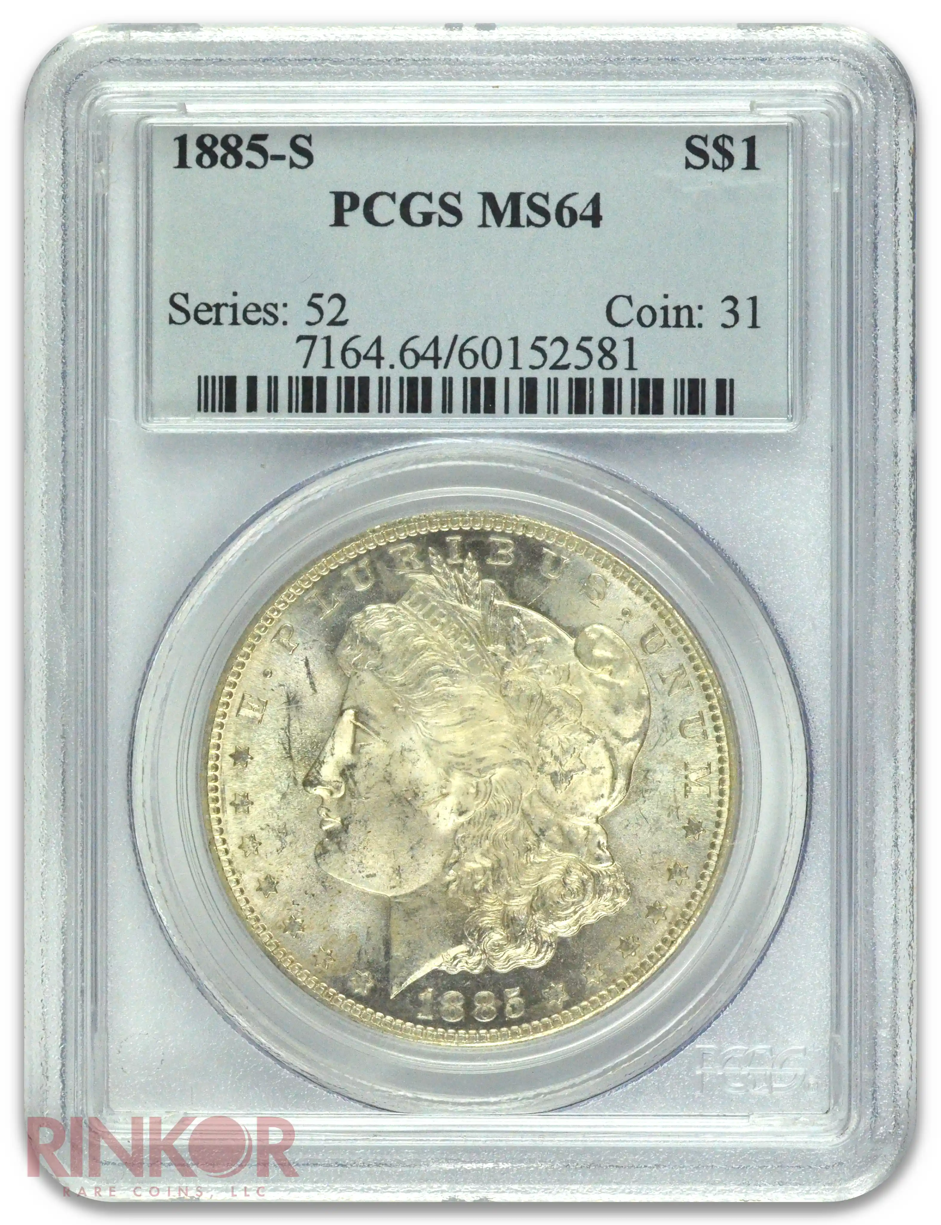 1885-S $1 Morgan Dollar PCGS MS 64