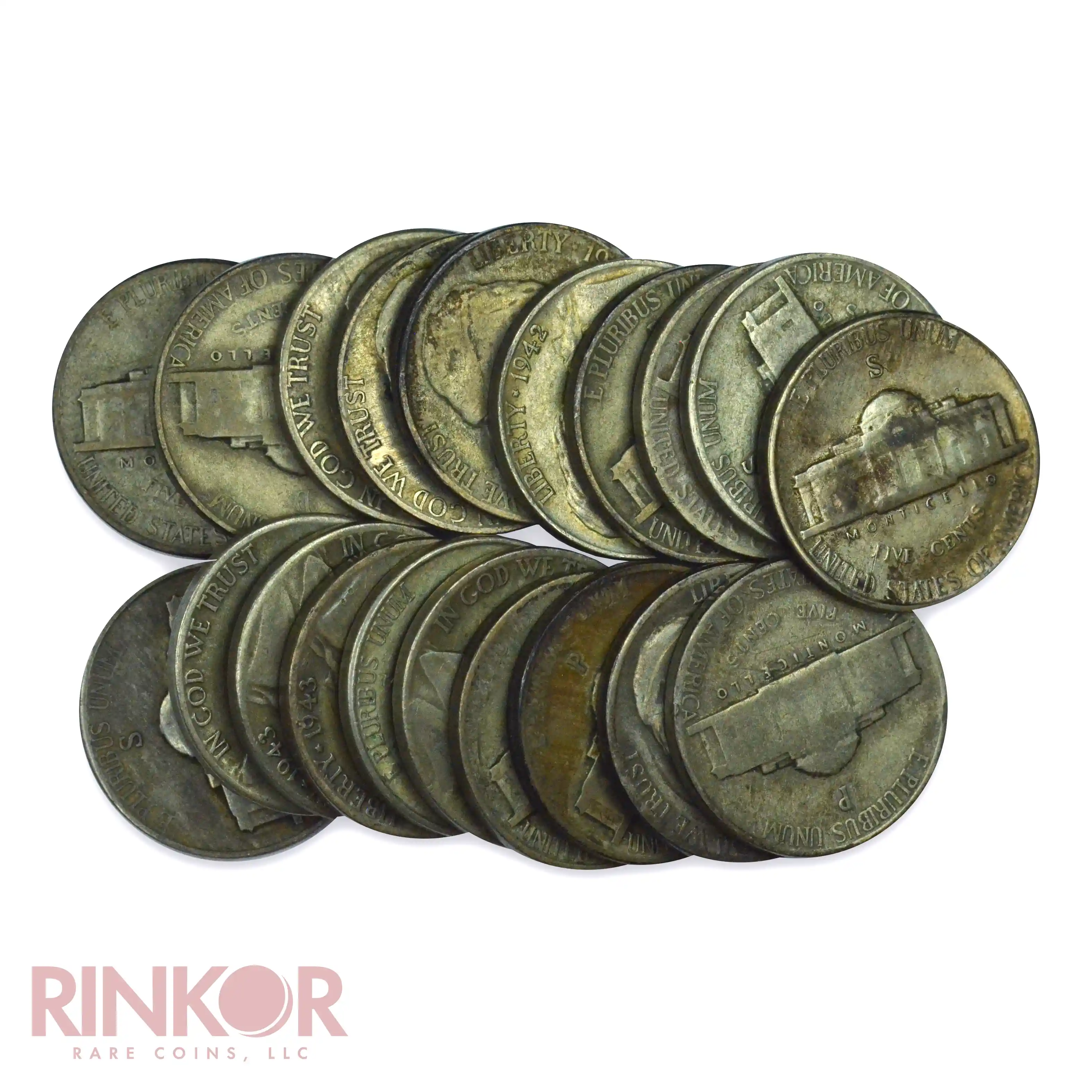 $1 Face Value of 35% US Silver Wartime Nickel Circulated Condition