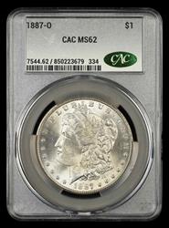 1887 O $1 CAC MS62