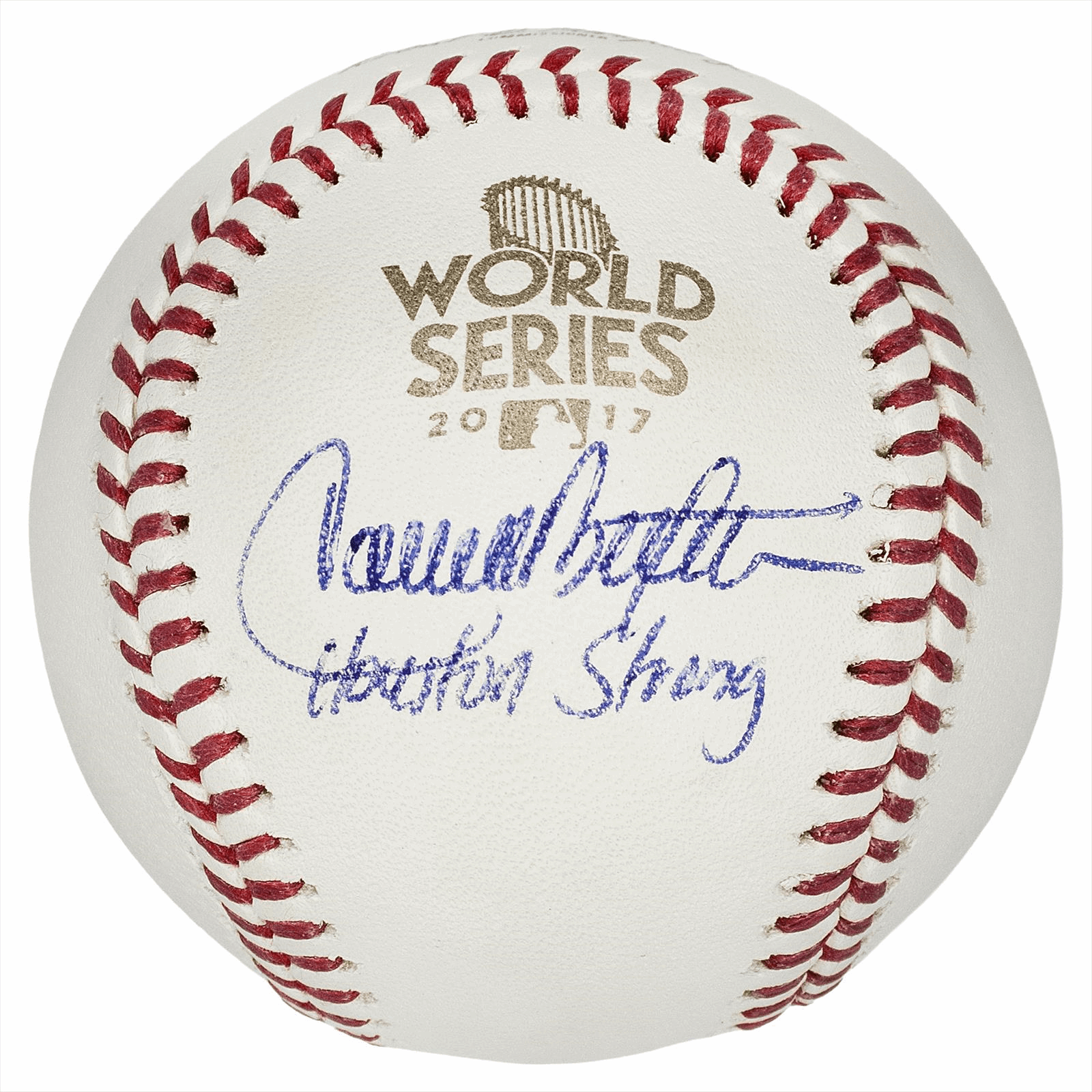2017 Carlos Beltran Signed Houston Strong Inscribed World Series Baseball JSA Certified 