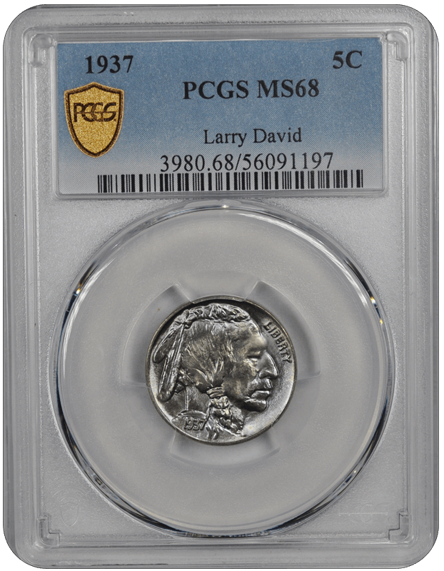 1937 5C Buffalo Nickel PCGS  #3607-3 MS68