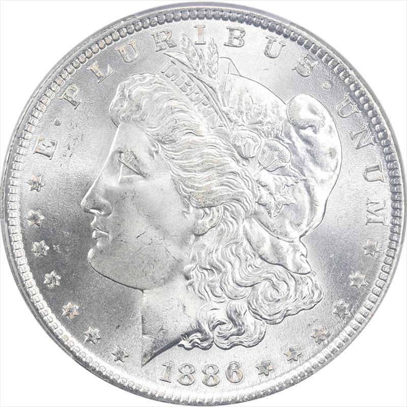 1886 Morgan Silver Dollar $1  PCGS MS 67+ CAC - Lustrous, White Coin