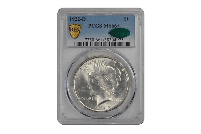 1922-D $1 Peace Dollar PCGS  (CAC) #3648-4 MS66+