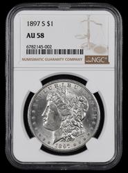 1897 S $1 NGC AU58 AU58