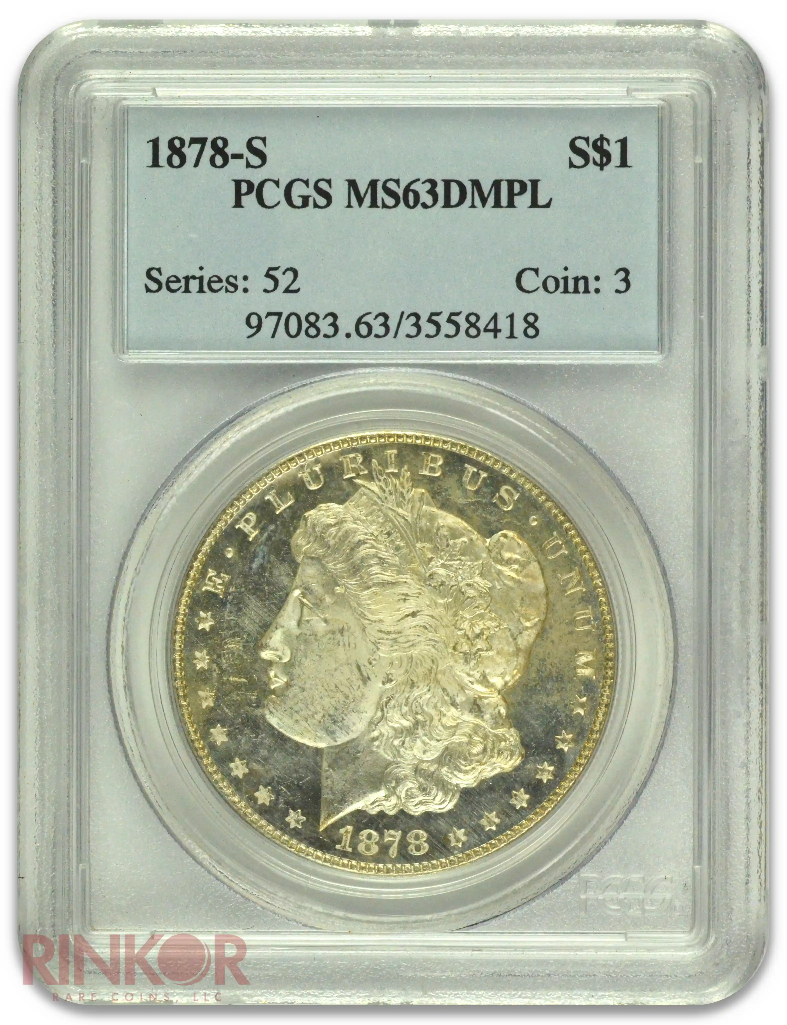1878-S $1 Morgan Dollar PCGS MS 63 DMPL