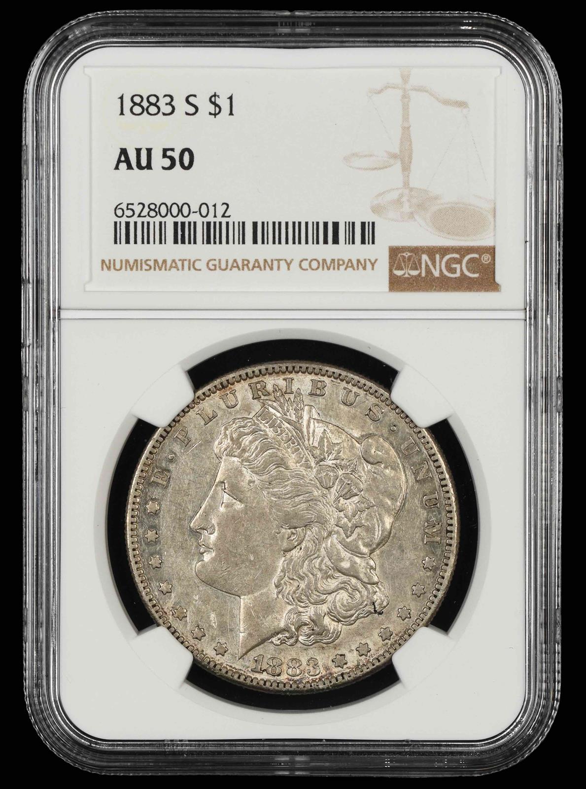1883 S $1 NGC AU-50