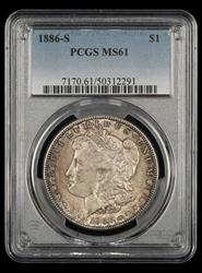1886-S $1 PCGS MS 61