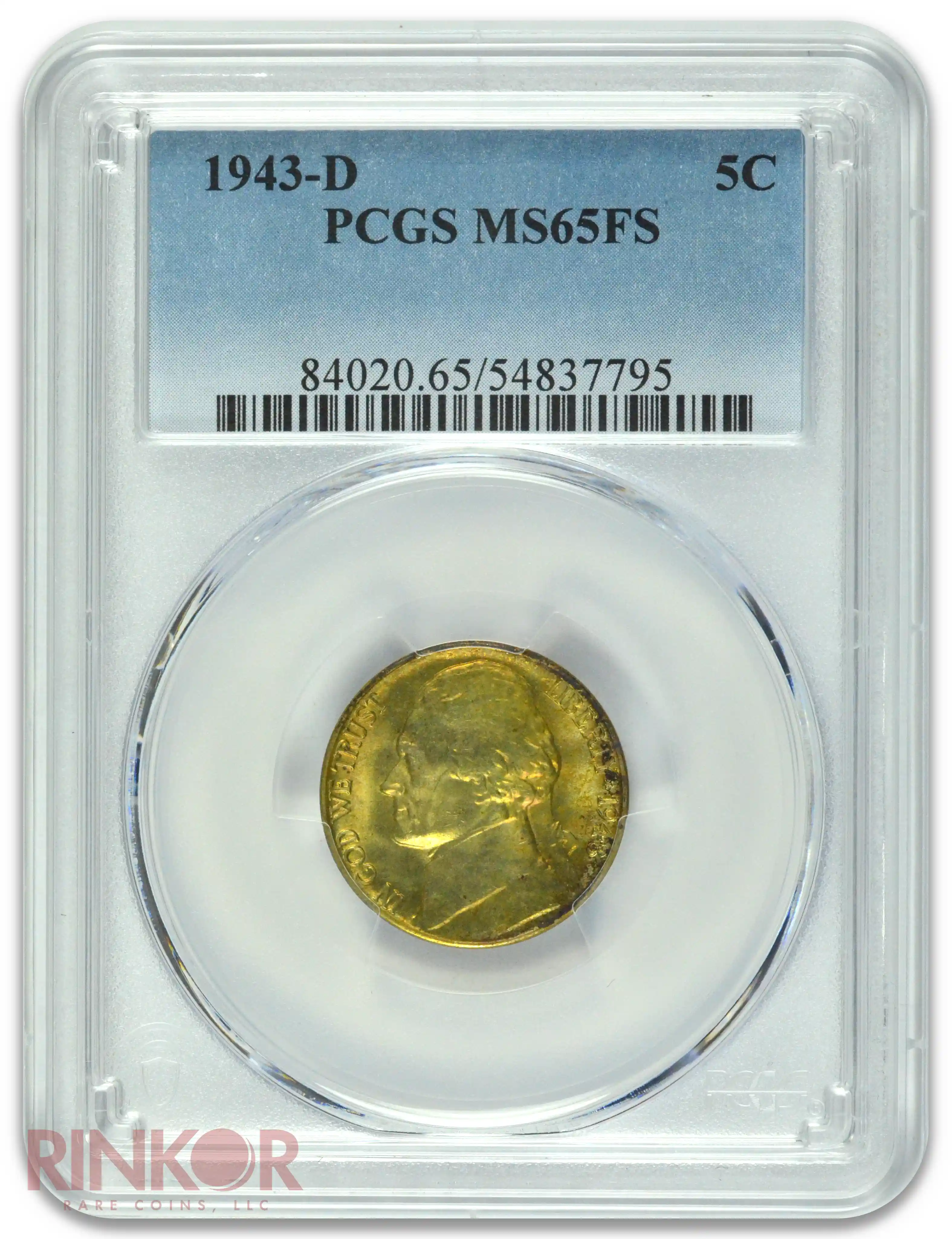 1943-D Jefferson Nickel PCGS MS 65 FS
