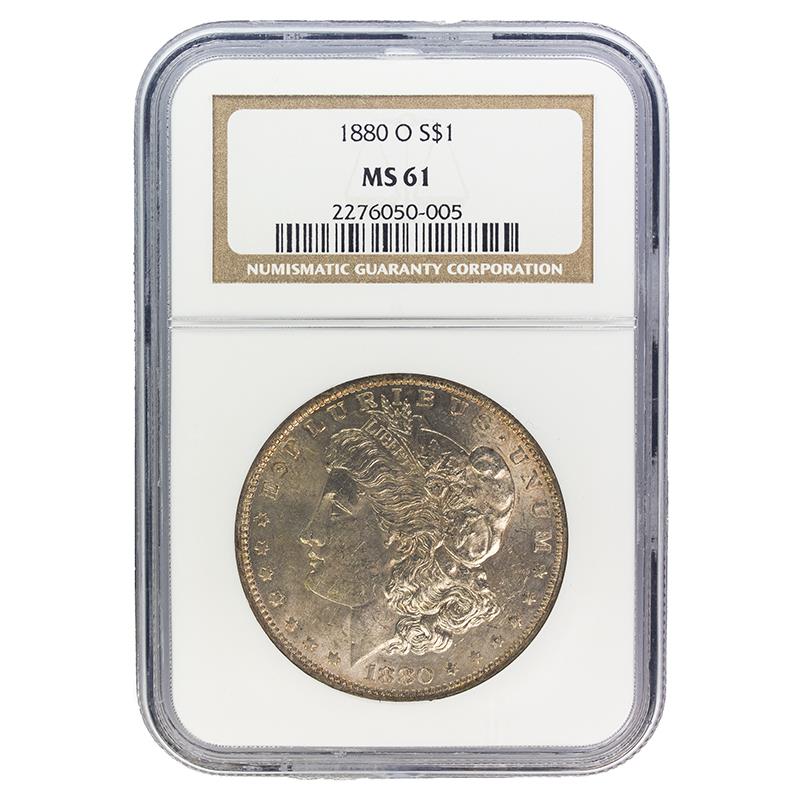 1880-O Morgan Dollar, $1 NGC MS 61 