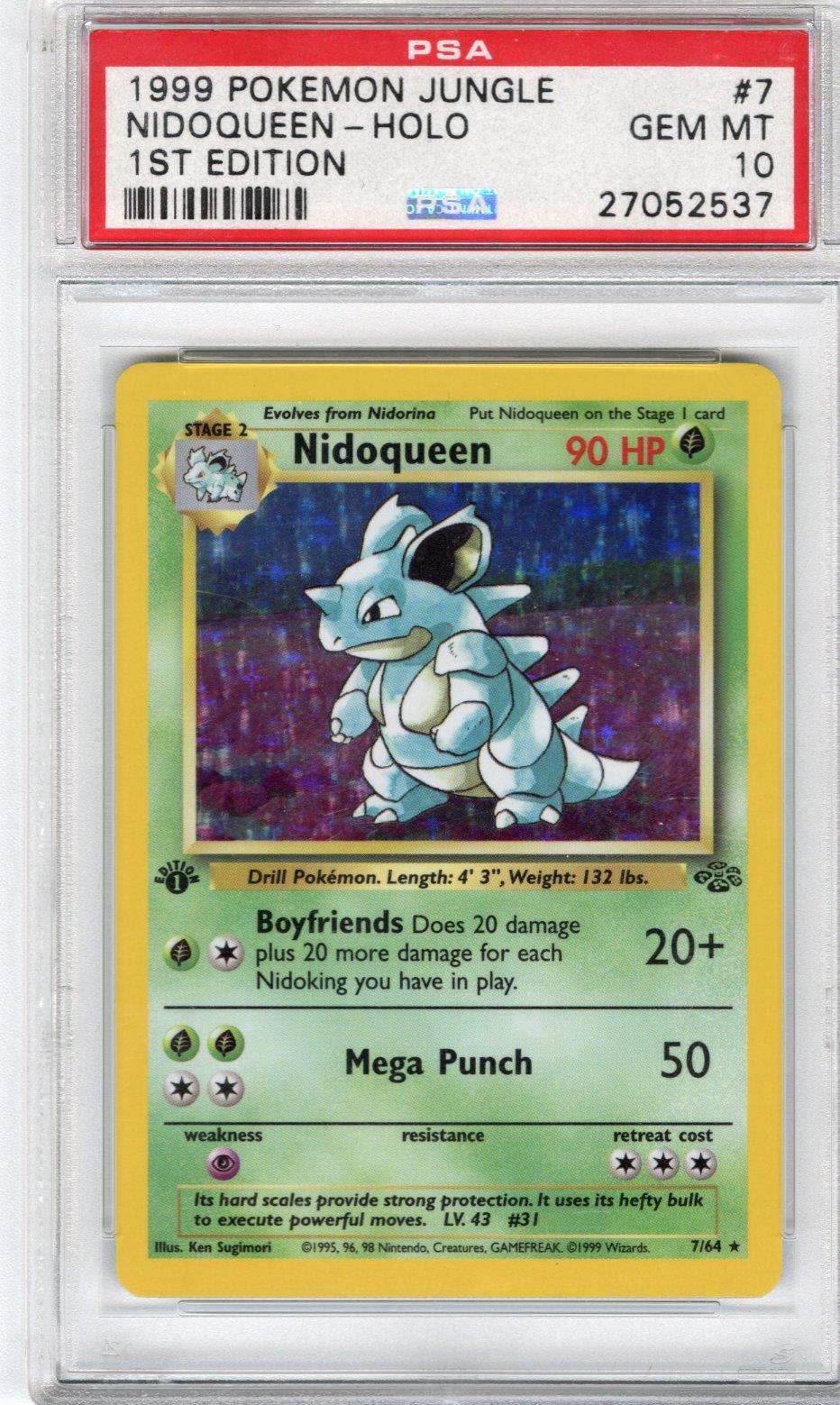 1999 Pokemon Jungle Nidoqueen Holo 1st Edition PSA GEM MT 10 