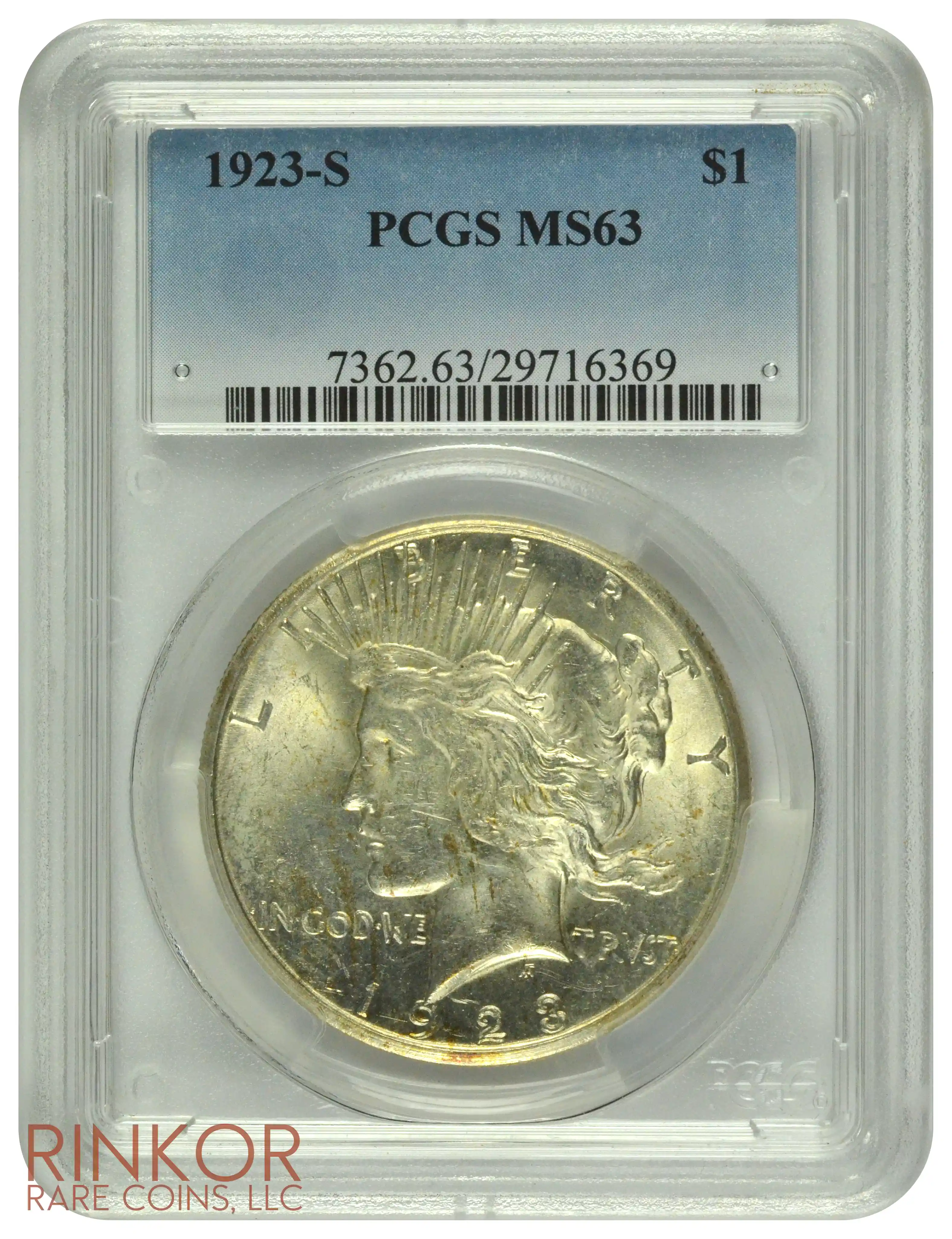 1923-S $1 PCGS MS 63