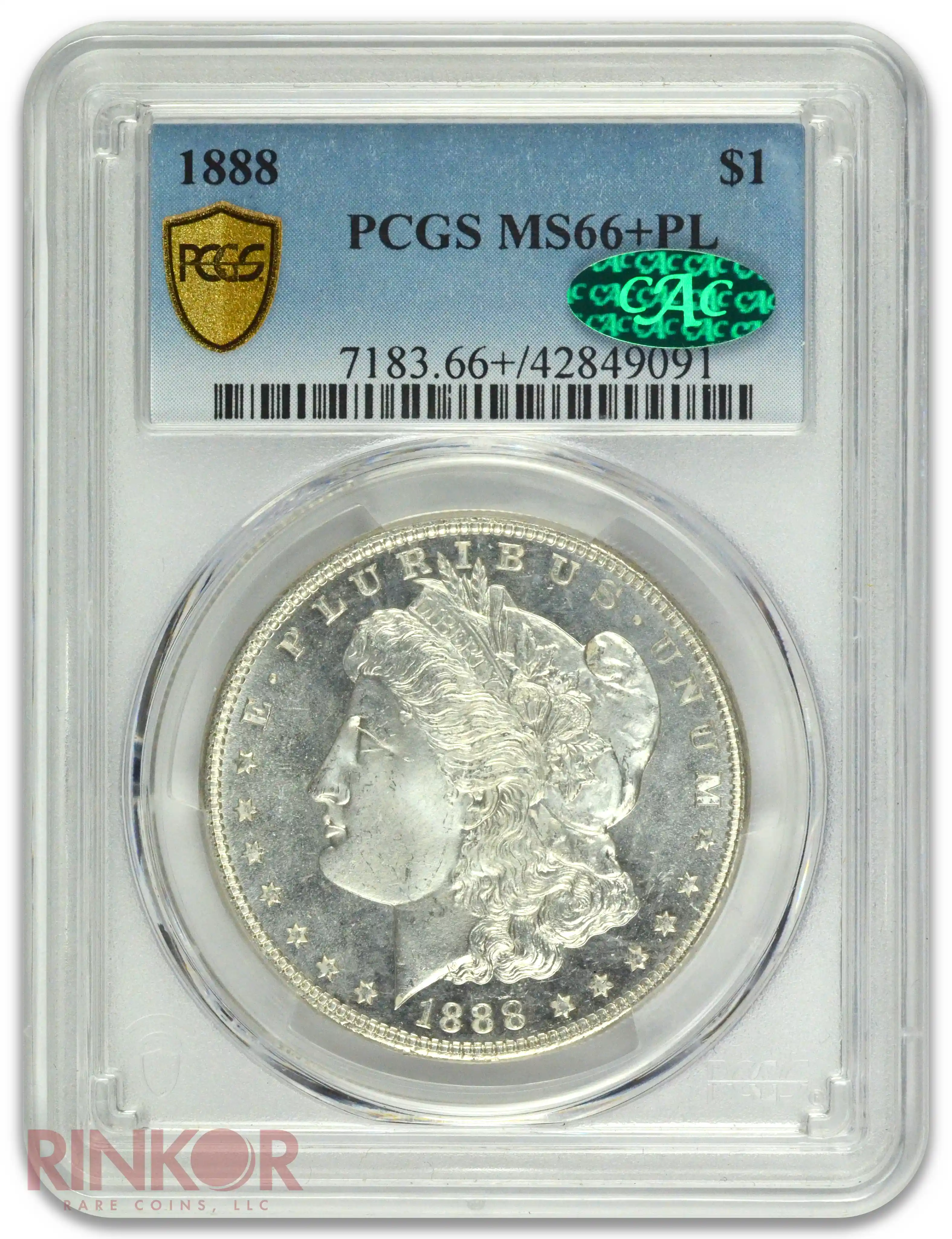 1888 $1 Morgan Dollar PCGS MS 66+ PL CAC