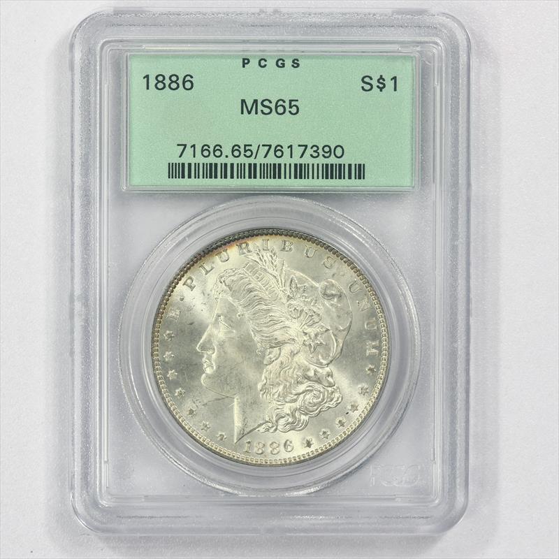 1886 $1 Morgan Silver Dollar PCGS MS65 - Nice Luster!