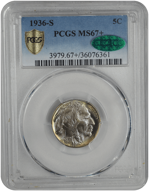 1936-S Buffalo PCGS CAC MS 67+