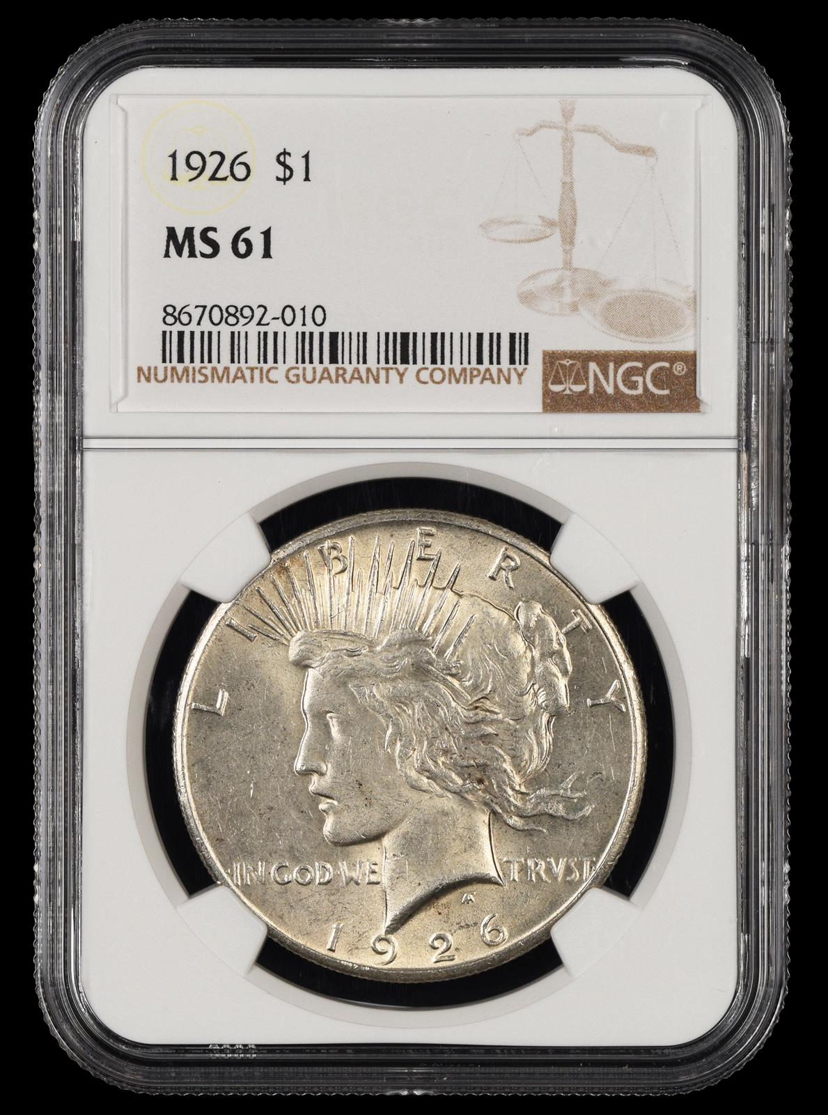 1926 $1 NGC MS 61
