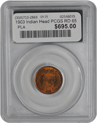 1903 Indian Head PCGS RD 65