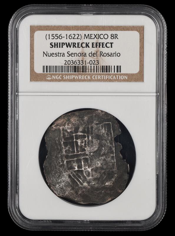 1556-1622 Mexico 8 Reales Nuestra Senora del Rosario NGC Shipwreck Effect