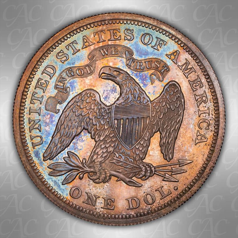 1869 $1 CACG PR 64