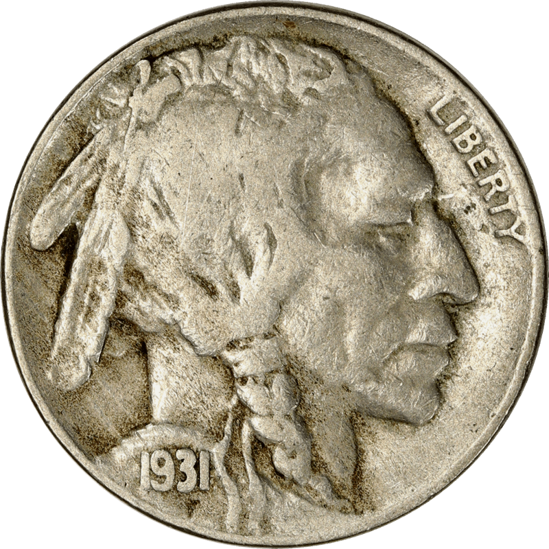 1931-S Buffalo Nickel 5c, Circulated, Fine, Better Date