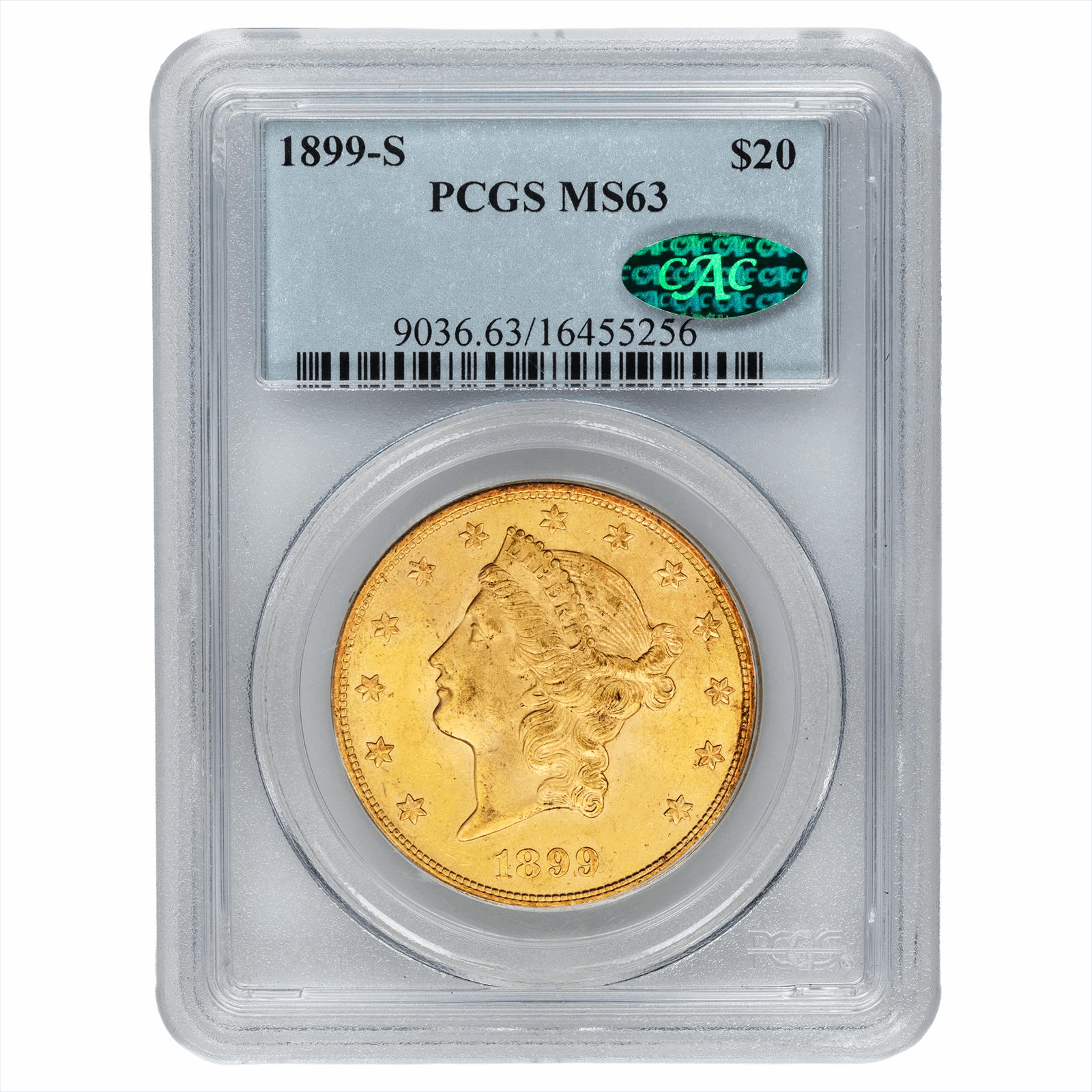 1899-S Liberty Head Double Eagle $20 PCGS MS 63 CAC
