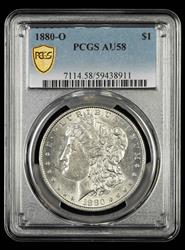 1880 O $1 PCGS AU58