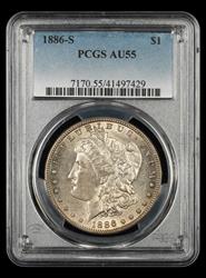 1886 S $1 PCGS AU 55