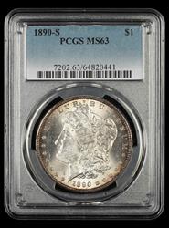 1890-S $1 PCGS MS 63