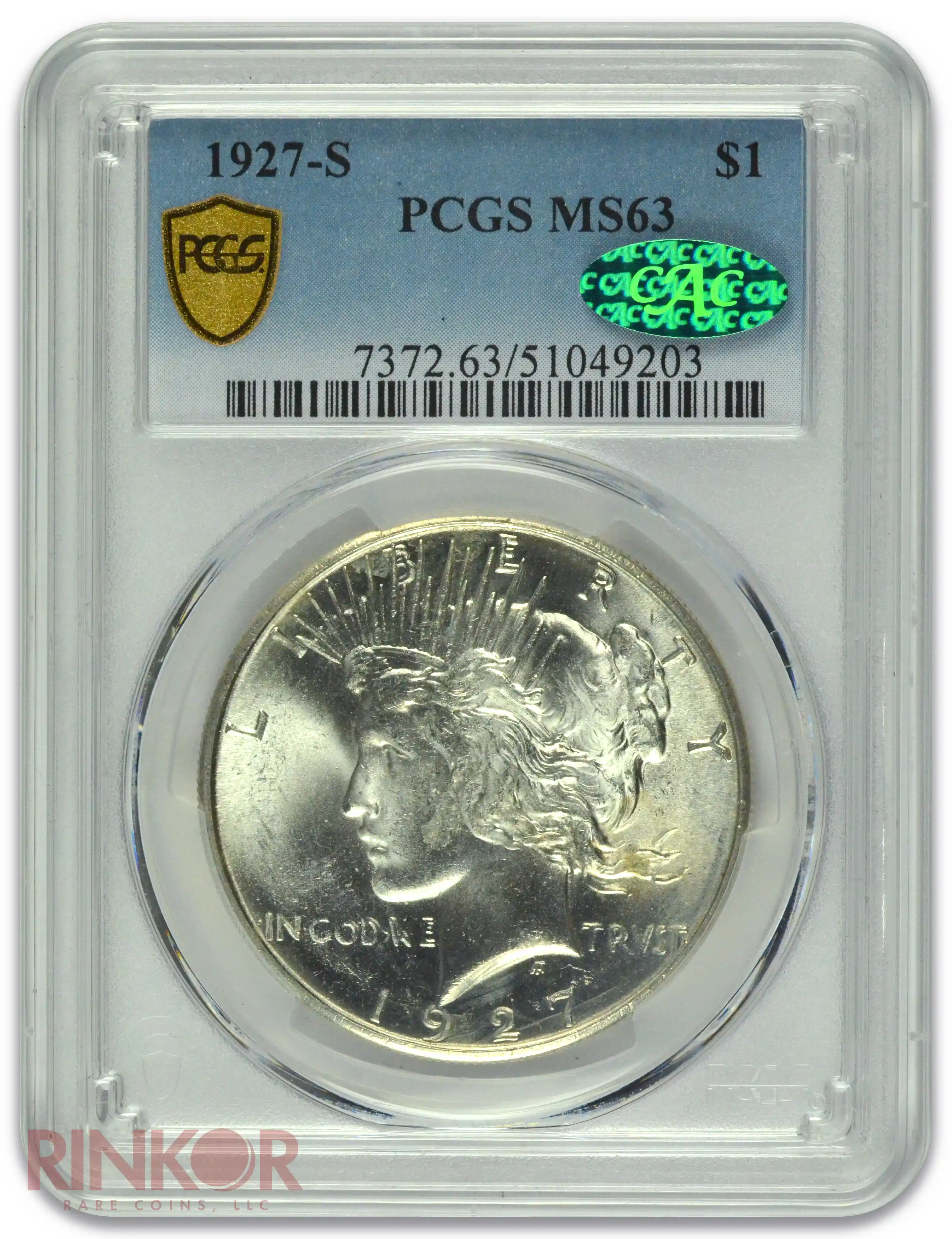 1927-S $1 Peace Dollar PCGS