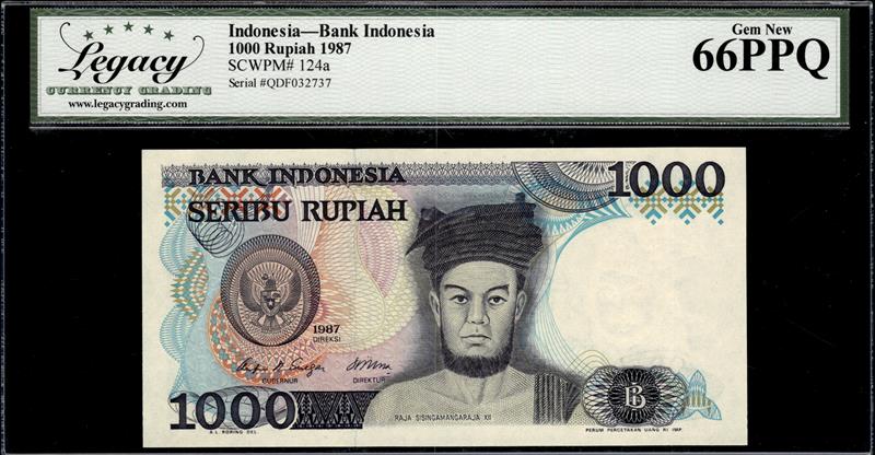 Indonesia Bank Indonesia 1000 Rupiah 1987 Gem New 66PPQ 