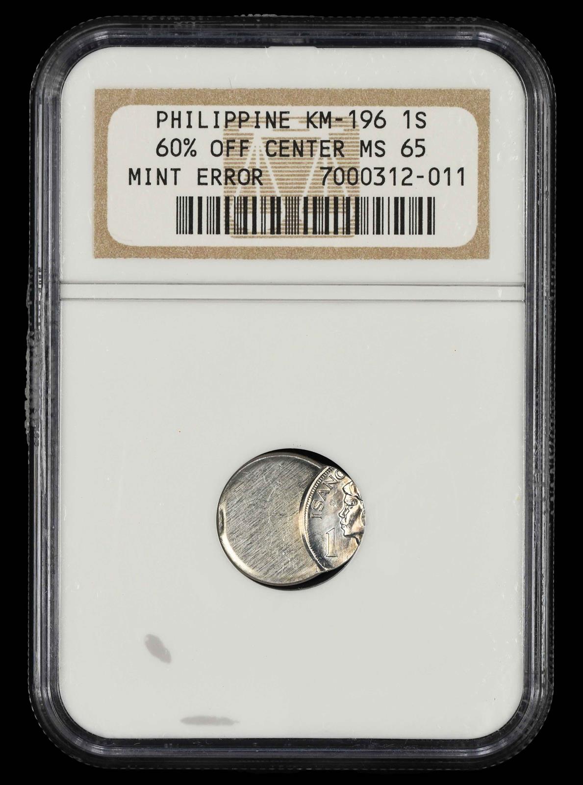 No Date Philippines 1S 60 % Off Center NGC MS65