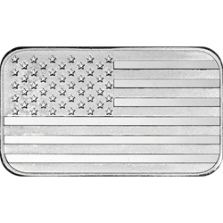 1 OZ SILVER BAR FLAG HIGHLAND MINT 