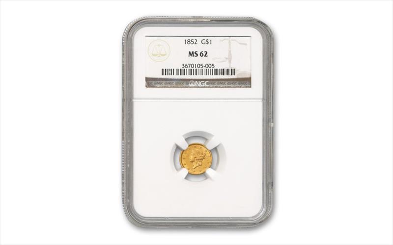 Liberty Head $1 Gold MS62 NGC or PCGS 