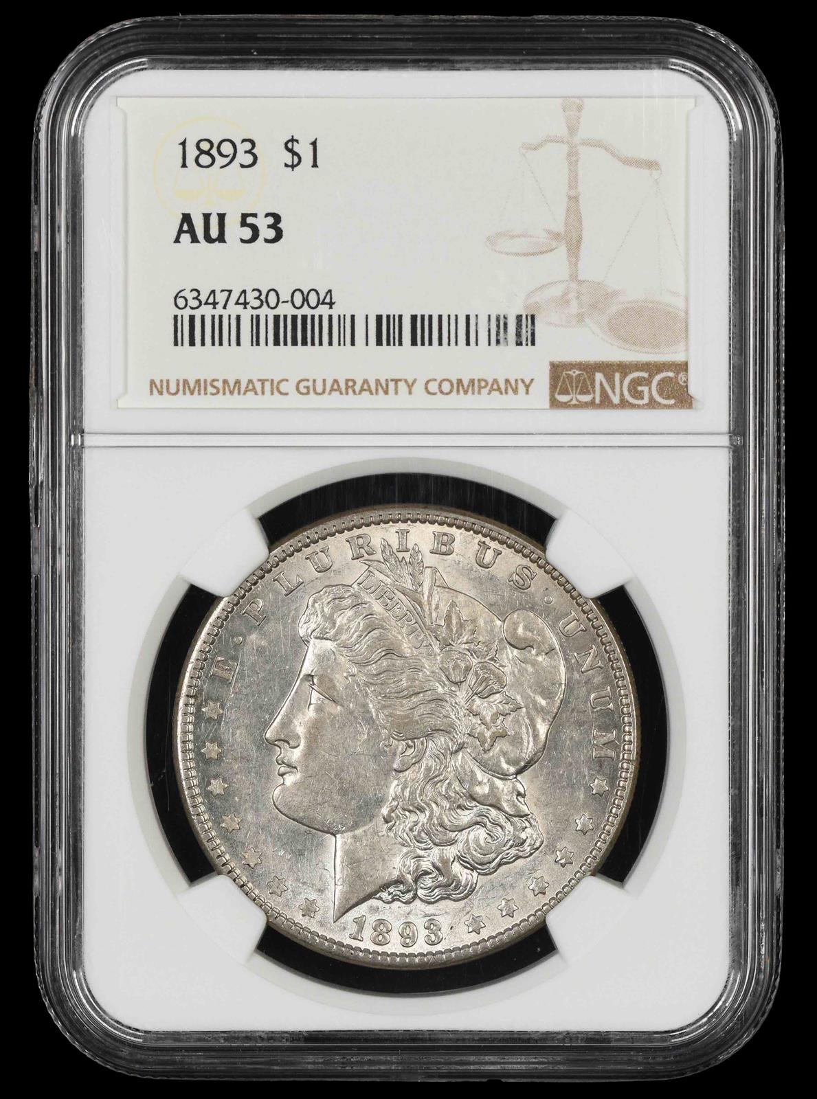 1893 $1 NGC AU-53