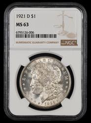 1921 D $1 NGC MS63 MS63