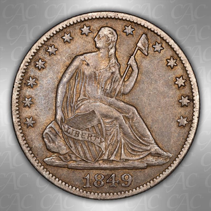 1849-O 50C CACG XF40 