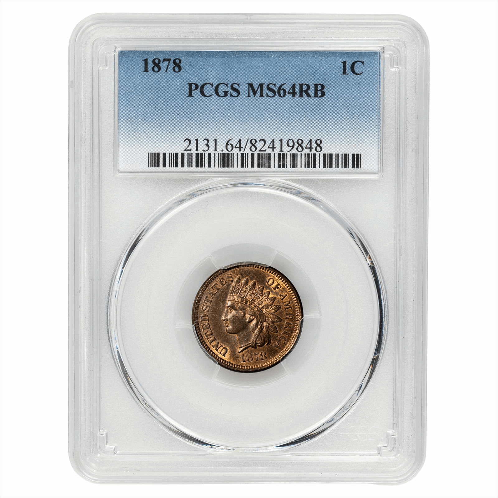 1878 Indian Head Cent 1C PCGS MS 64 RB