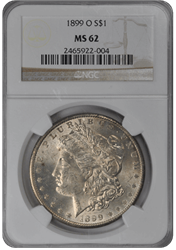1899 O  Morgan Dollar NGC MS 62 