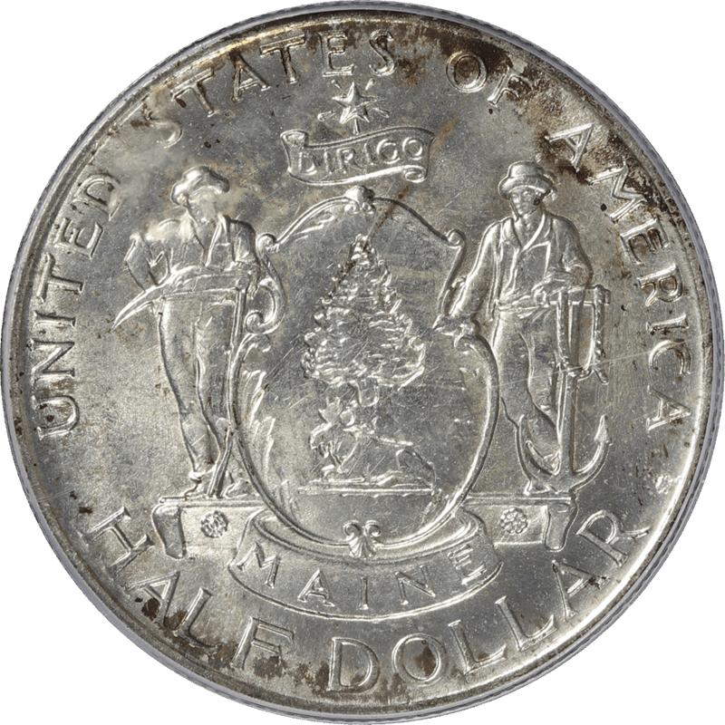 1920 Maine Commemorative Half Dollar 50c, PCGS MS 63 - Lustrous - Nice Coin