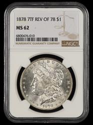 1878 7TF Rev of 78 $1 NGC MS62 MS62