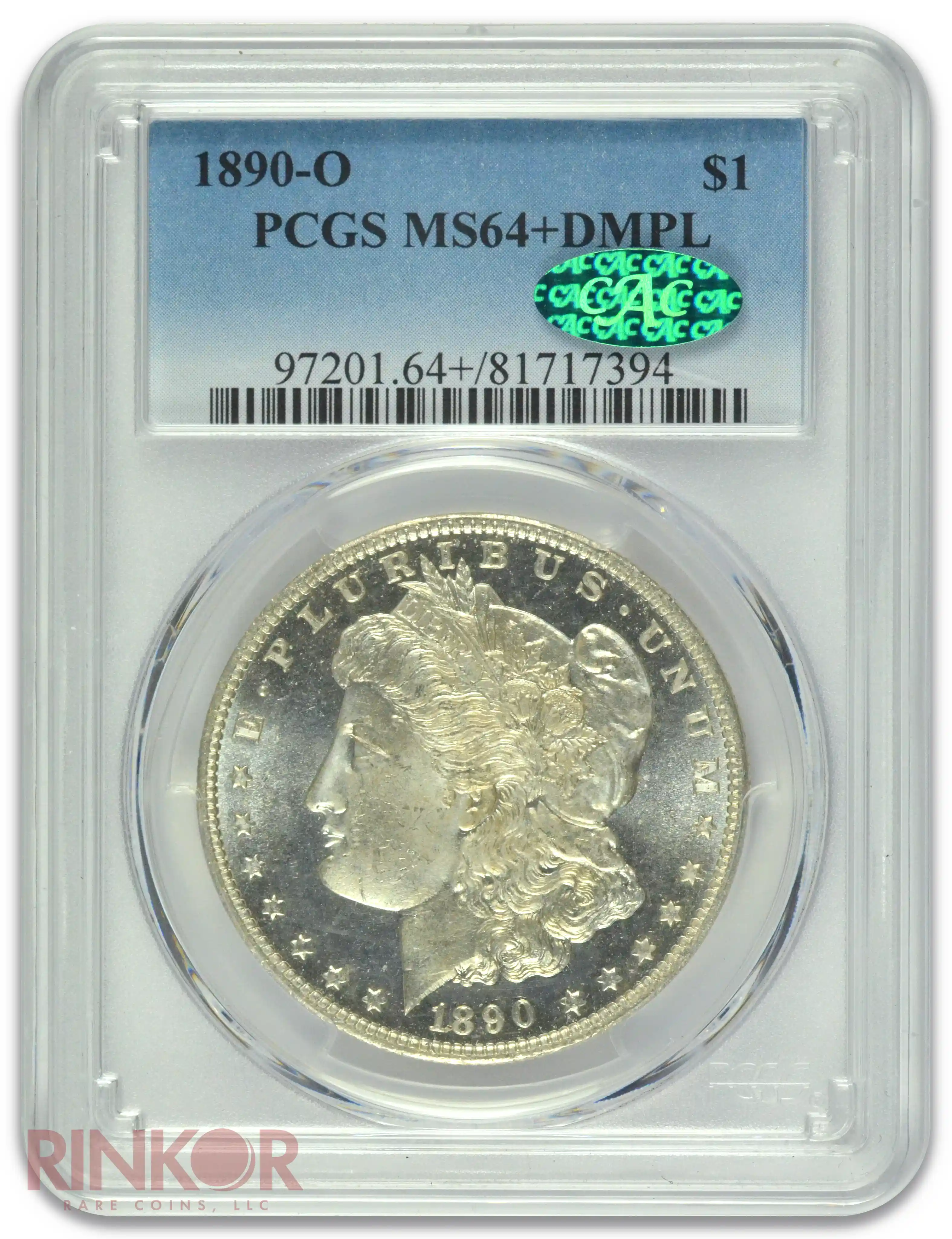 1890-O $1 Morgan Dollar PCGS MS 64+ DMPL CAC
