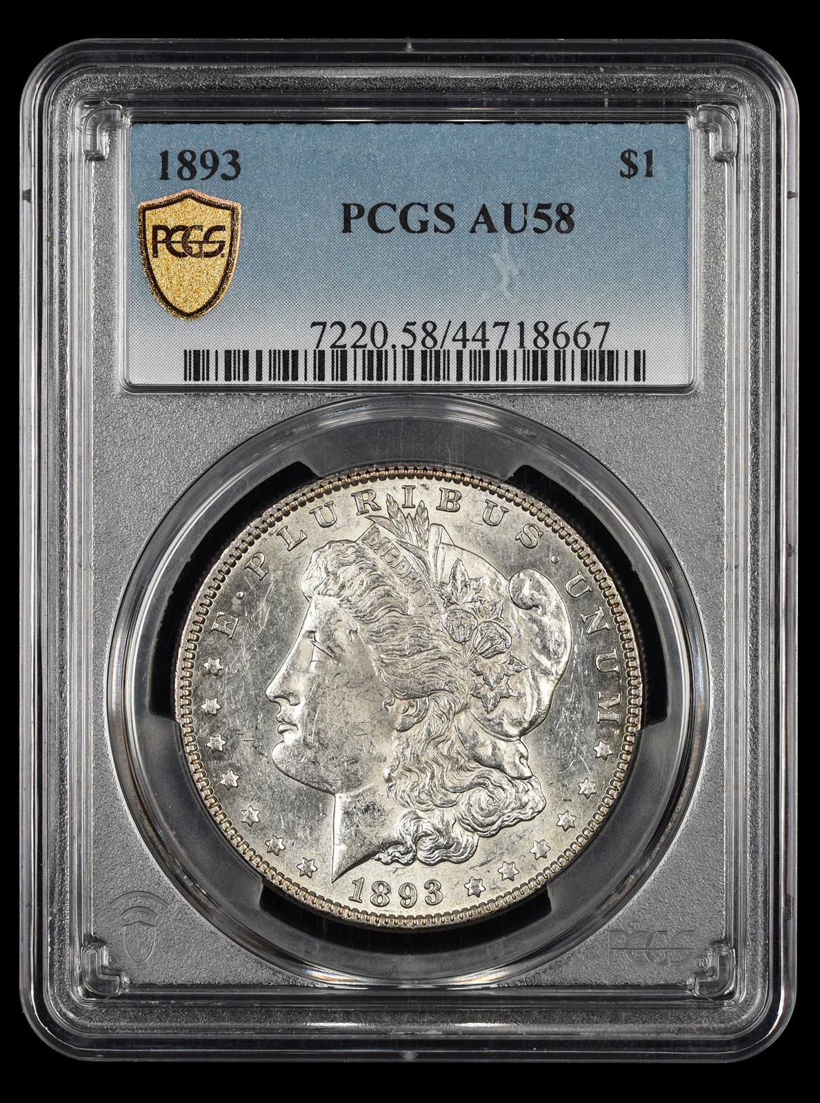 1893 $1 PCGS AU-58