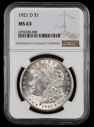 1921 D $1 NGC MS63 MS63
