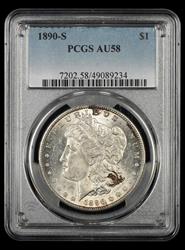 1890 S $1 PCGS AU58