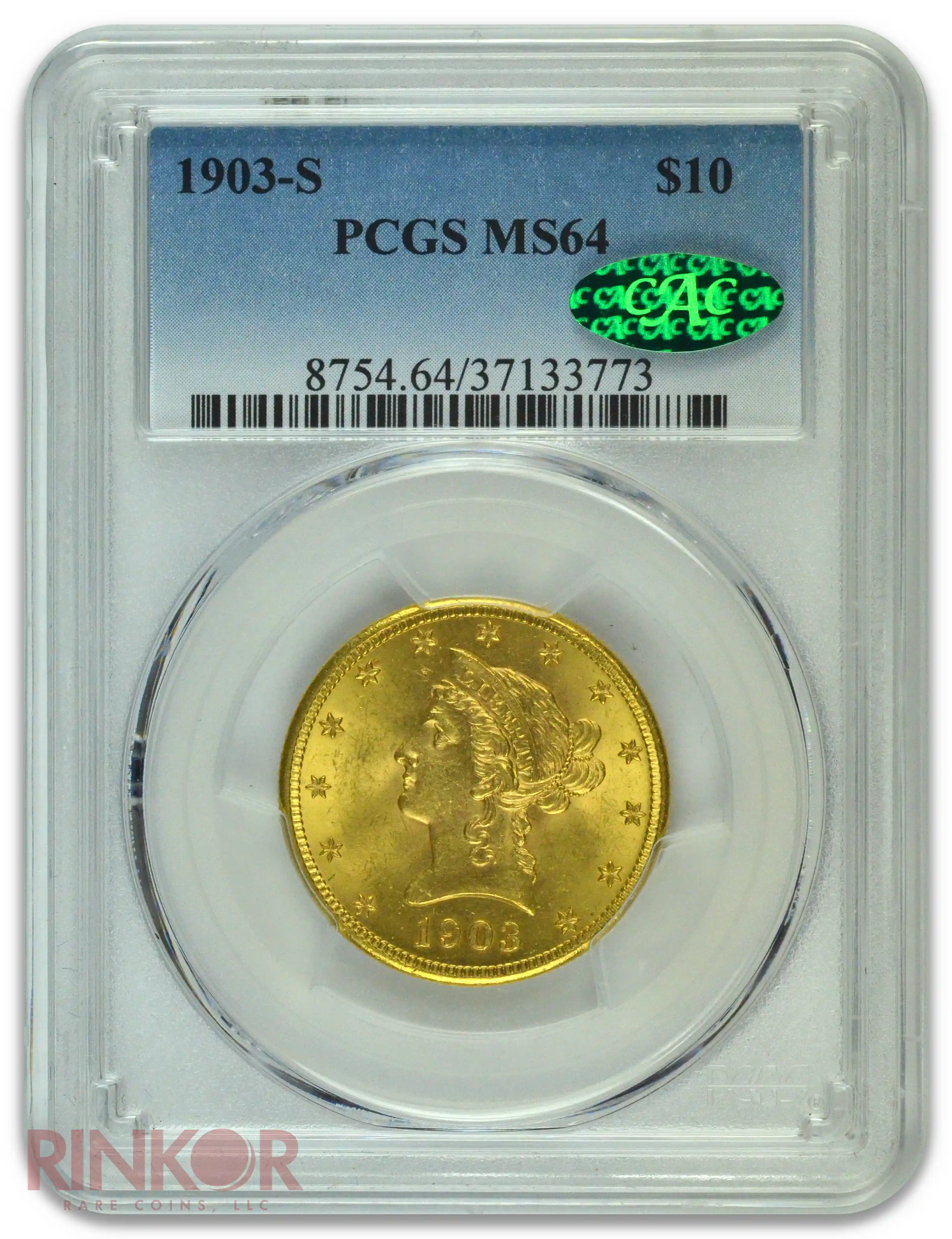 1903-S $10 Liberty Head PCGS MS 64 CAC